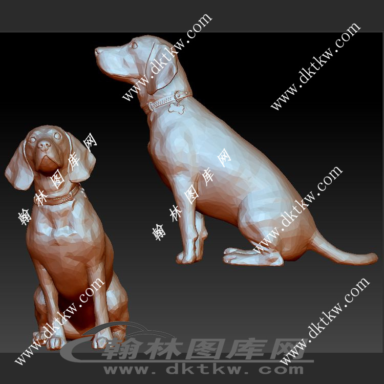 4只狗狗集合 立体圆雕图（SKT-880）展示