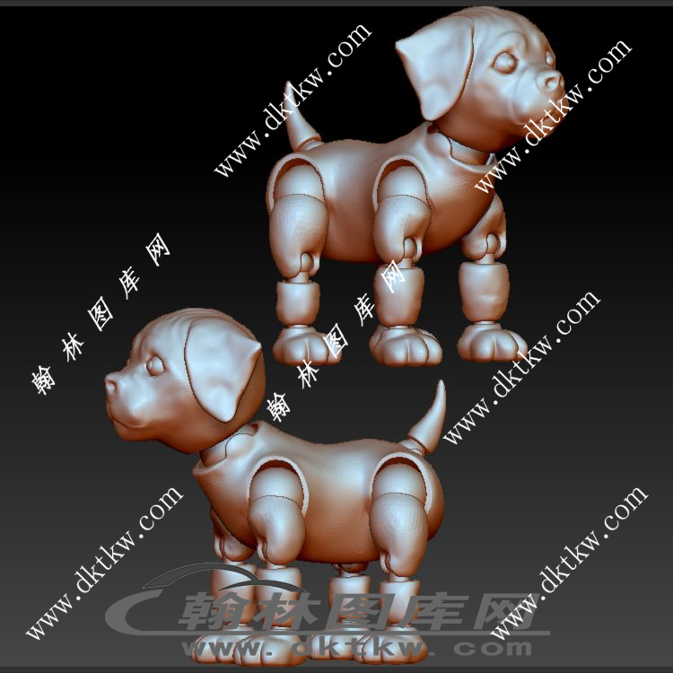 关节小狗立体圆雕图（SKT-104）展示