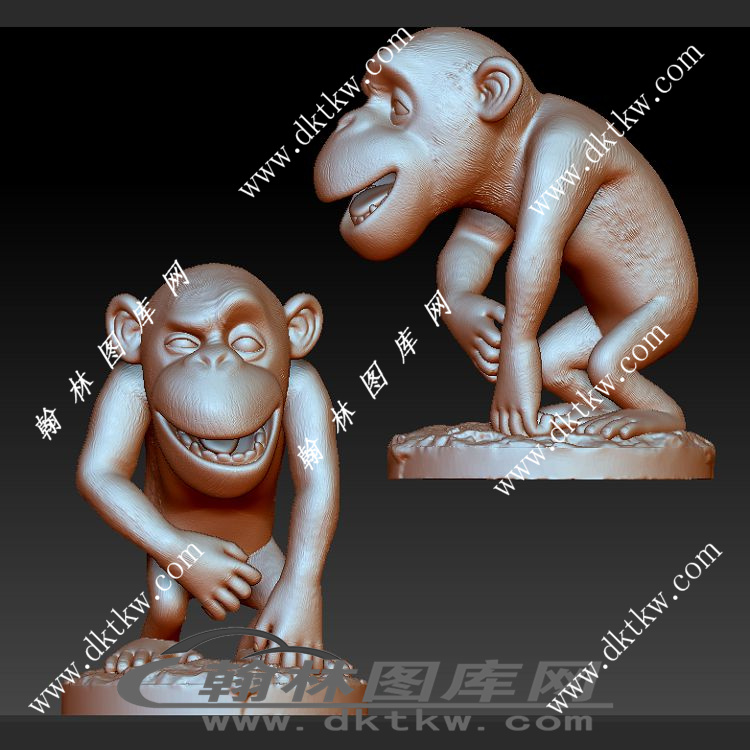 猴子立体圆雕图（SKT-116）展示