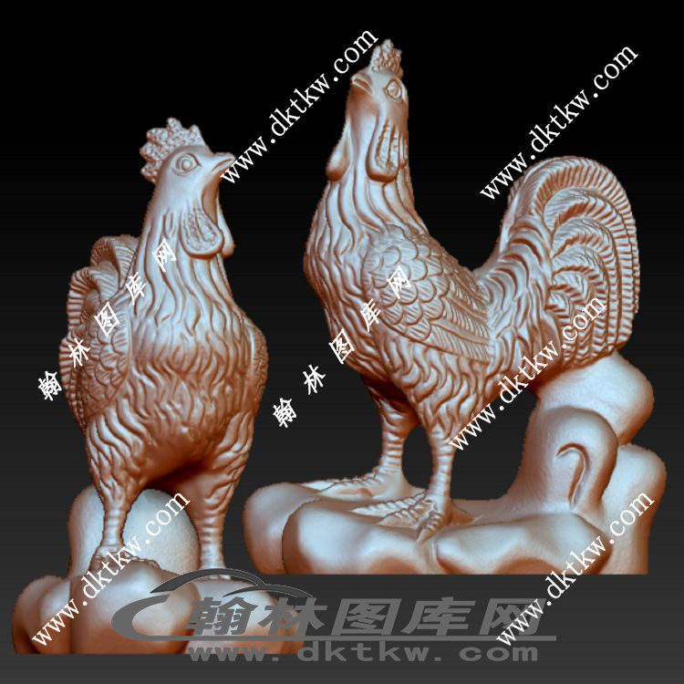 公鸡立体圆雕图（RNG-073）展示