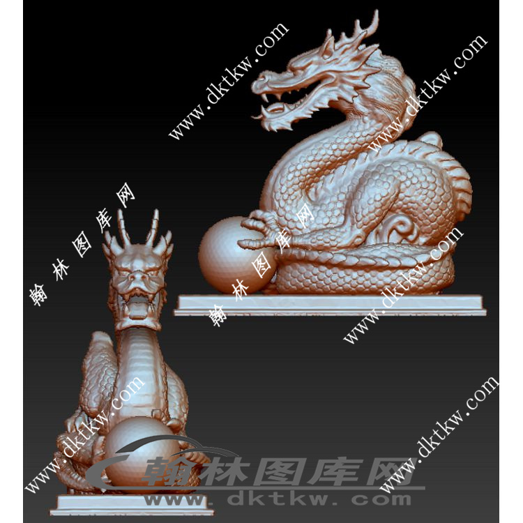 龙石墩像立体圆雕图（RNG-078）展示