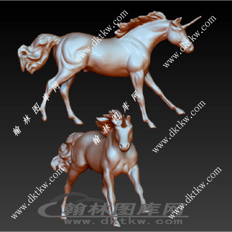 独角兽立体圆雕图（RNG-091）展示