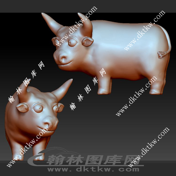 牛 动物立体圆雕图（SKT-884）展示