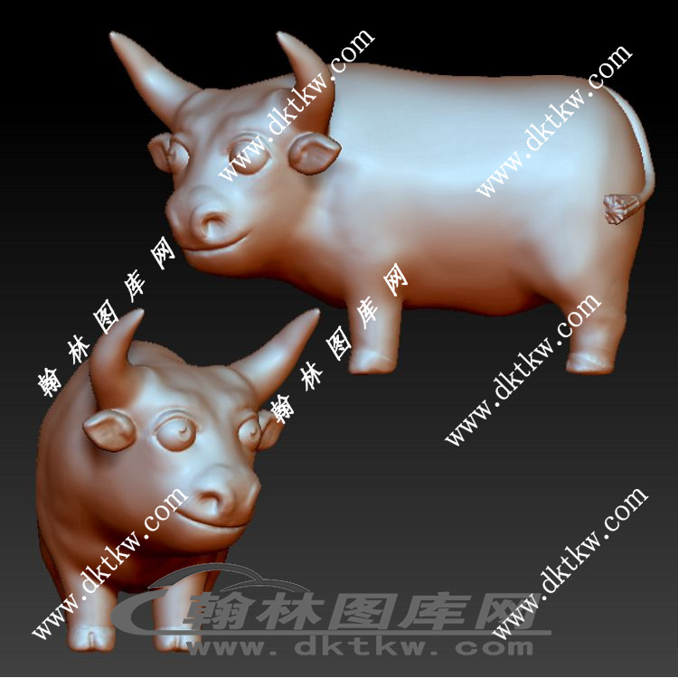 卡通牛立体圆雕图（RNG-101）展示