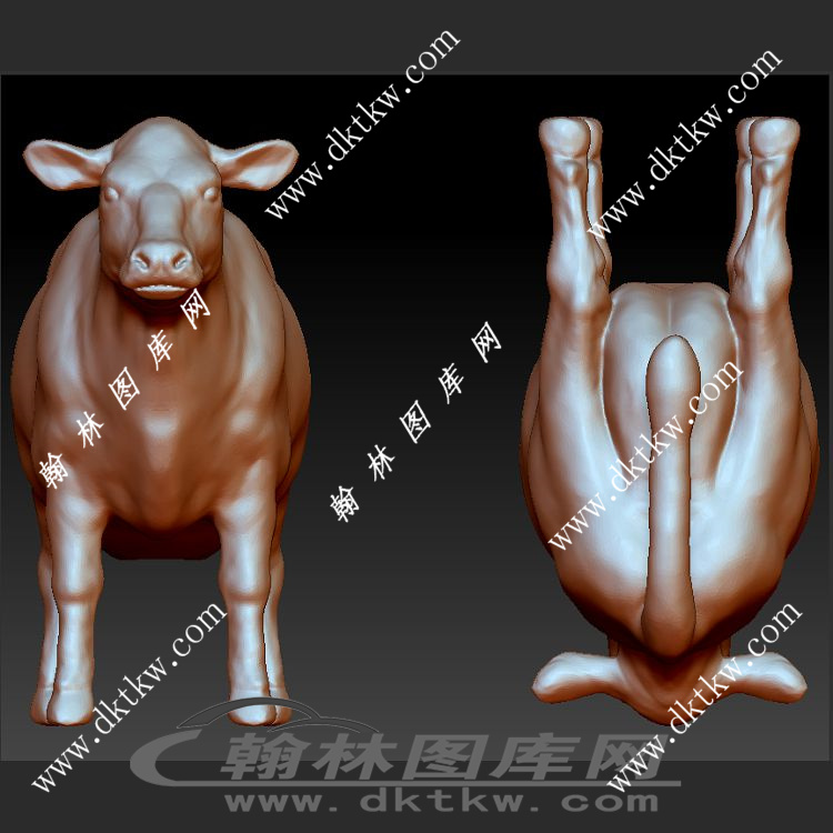 四脚朝天的牛立体圆雕图（SKT-823）展示