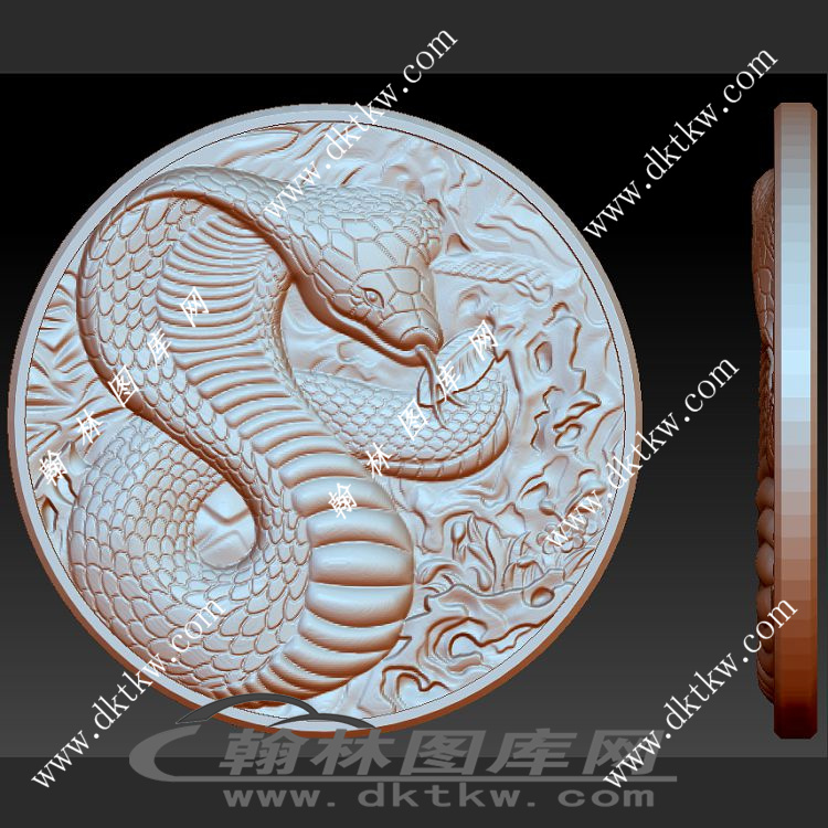 眼镜蛇浮雕立体圆雕图（SKT-221）展示