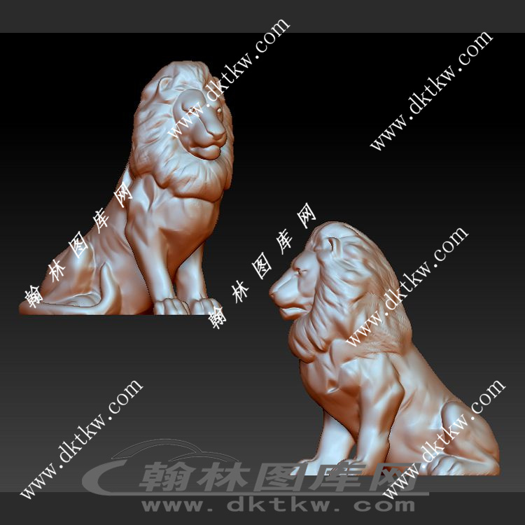 狮子立体圆雕图（SKT-257）展示
