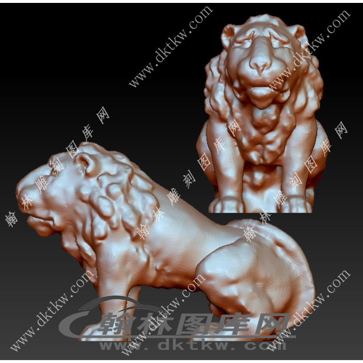狮子立体圆雕图（YDS-112）展示