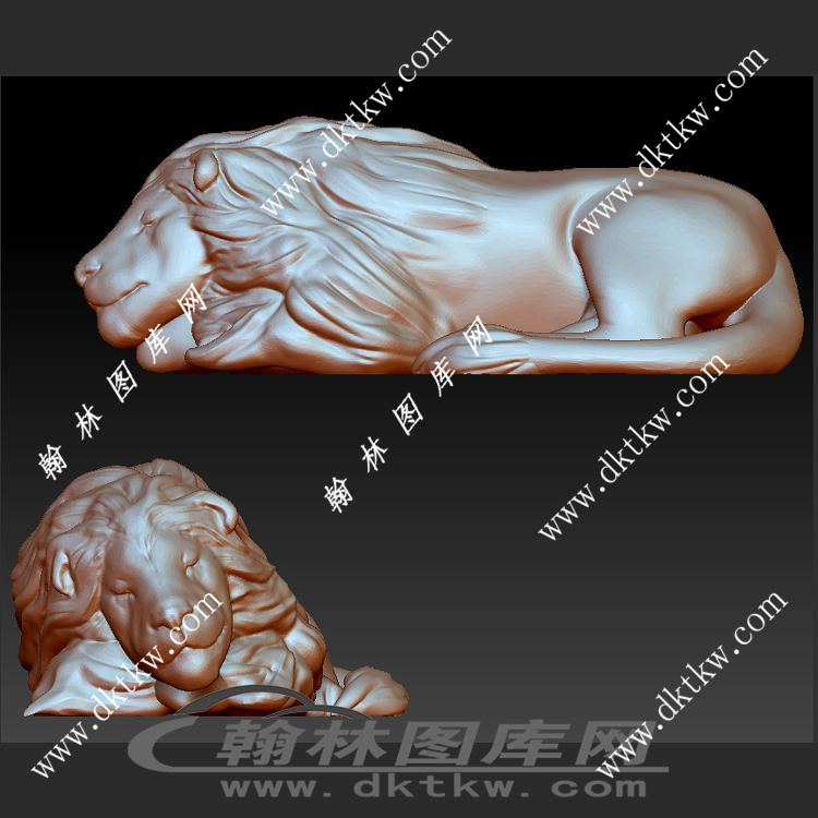 熟睡的狮子立体圆雕图（SKT-445）展示