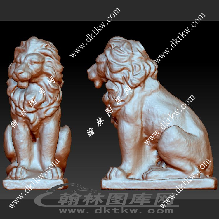 坐姿狮子立体圆雕图（SKT-875）展示