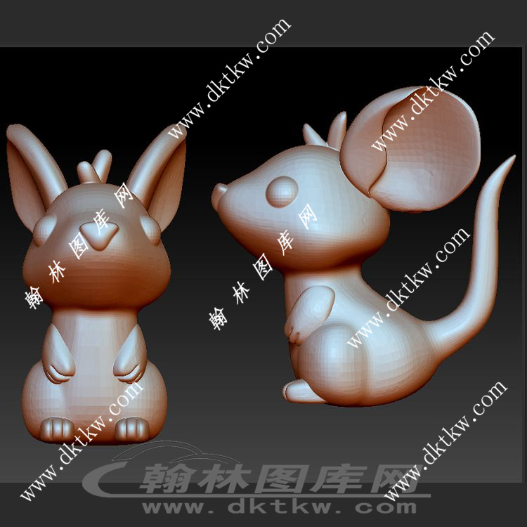 可爱的老鼠立体圆雕图（SKT-998）展示