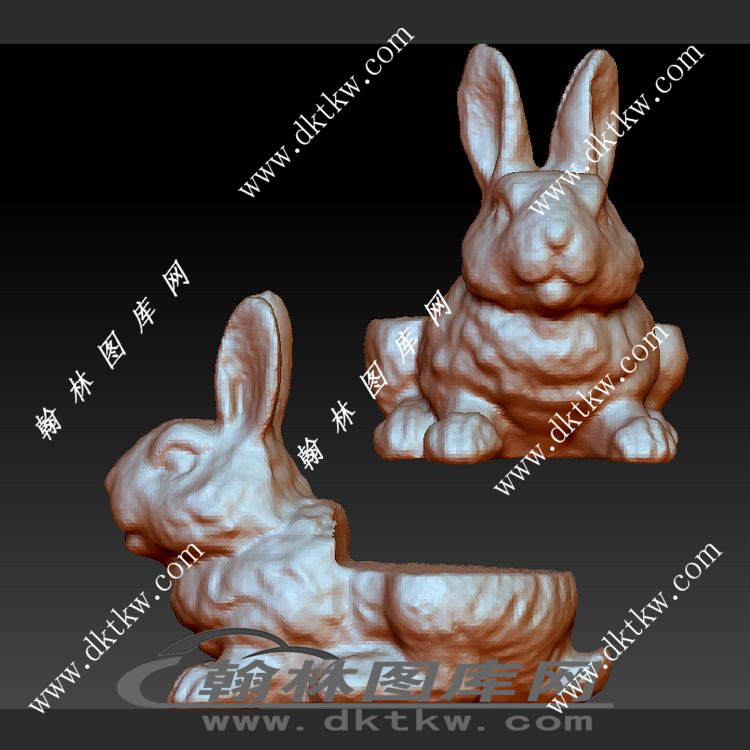 花园里的兔子立体圆雕图（SKT-722）展示