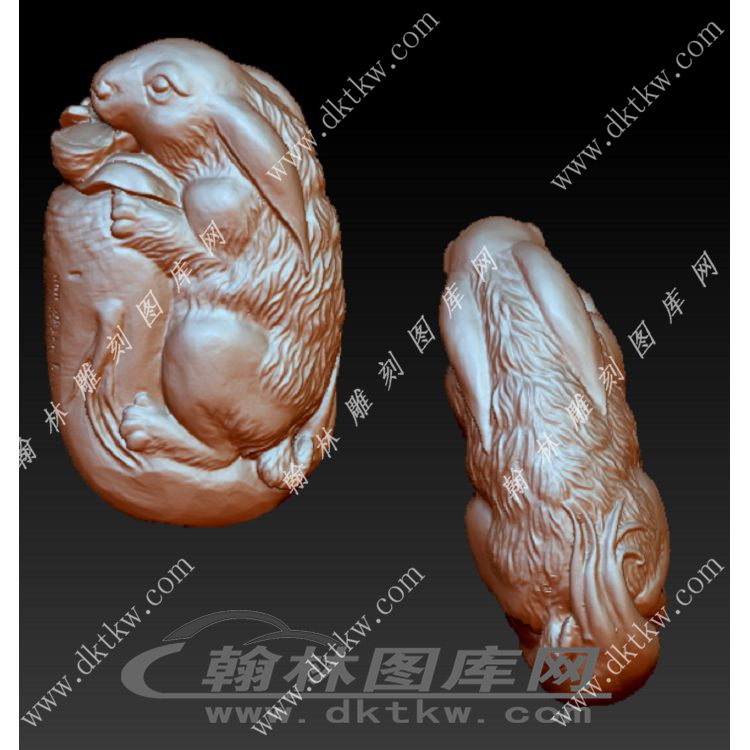 兔子吃萝卜立体圆雕图（YDS-163）展示