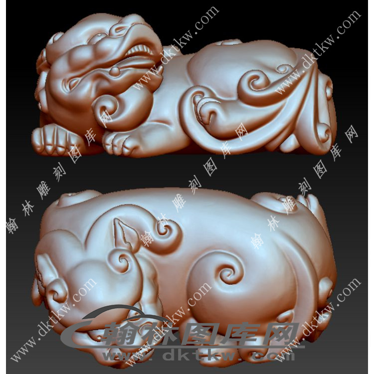 卧貔貅立体圆雕图（YDS-100）展示