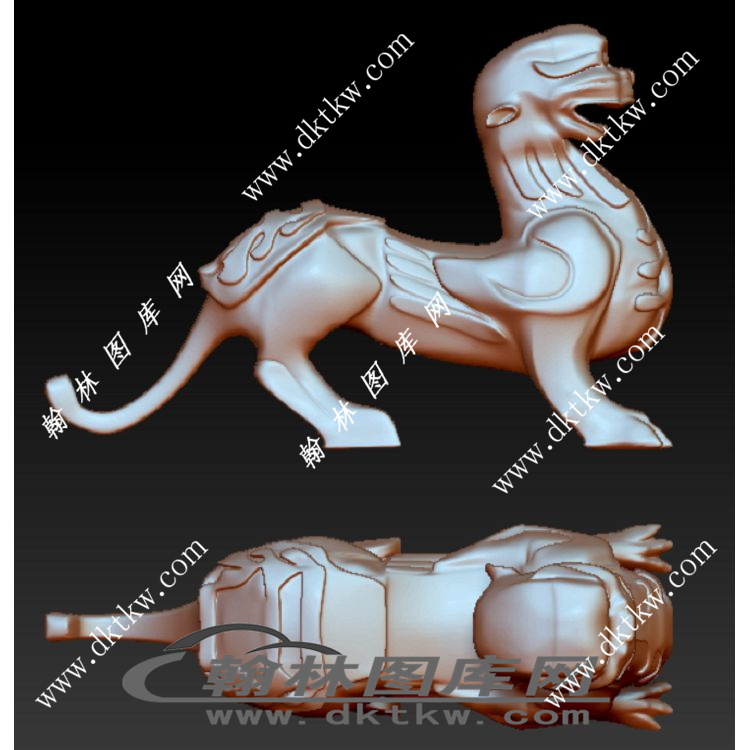 貔貅 雌性立体圆雕图（RNG-103）展示