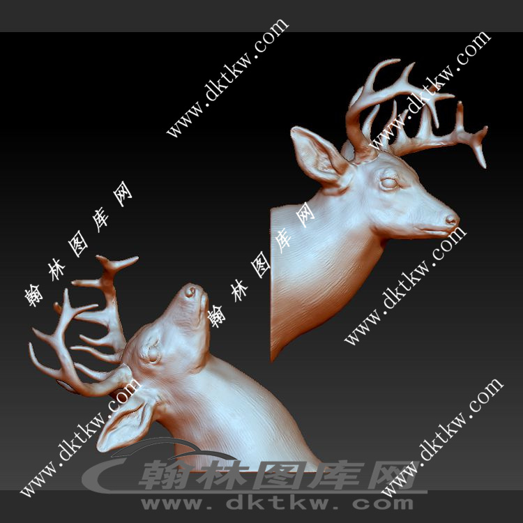 鹿头立体圆雕图（SKT-384）展示