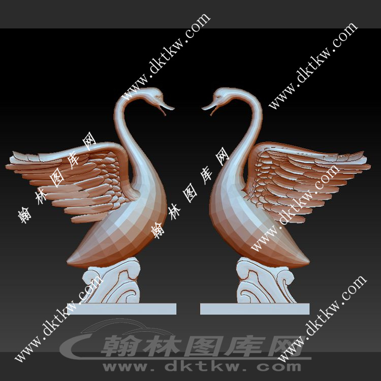 天鹅立体圆雕图（SKT-465）展示