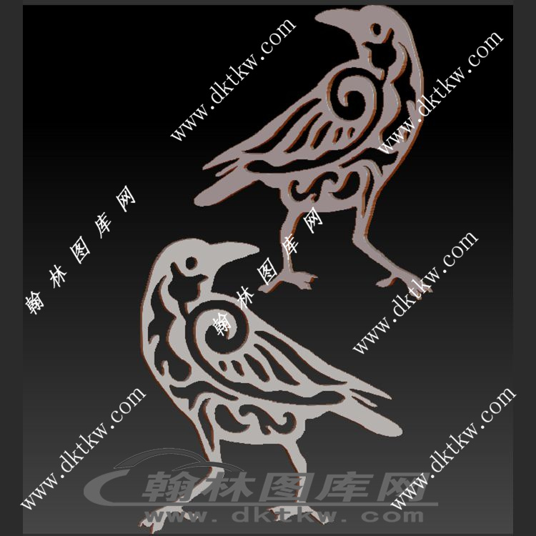 乌鸦  浮雕立体圆雕图（SKT-478）展示