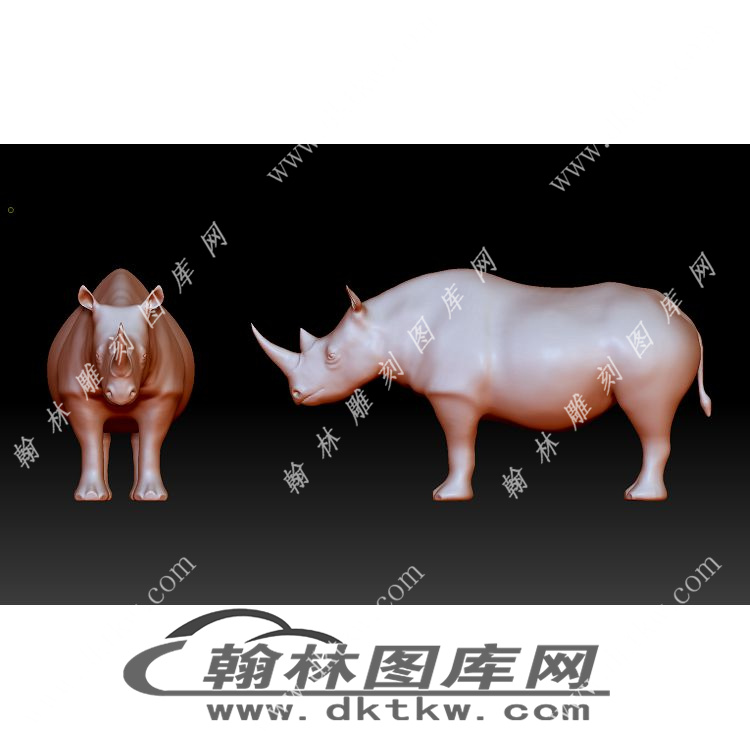 犀牛立体圆雕图（YDS-756）展示