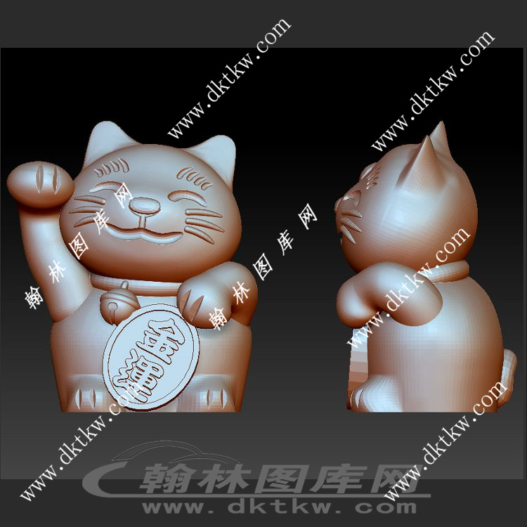 招财猫立体圆雕图（SKT-049）展示