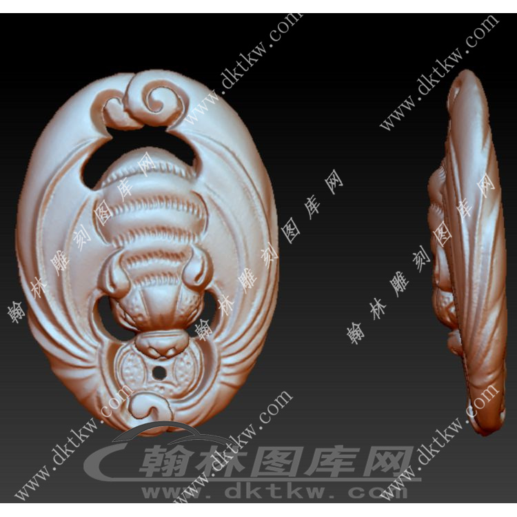 蝙蝠玉佩立体圆雕图（YDS-007）展示