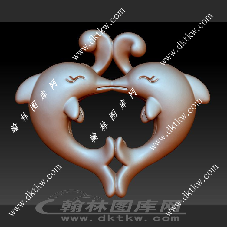 海豚吊坠立体圆雕图（DWG-266）展示