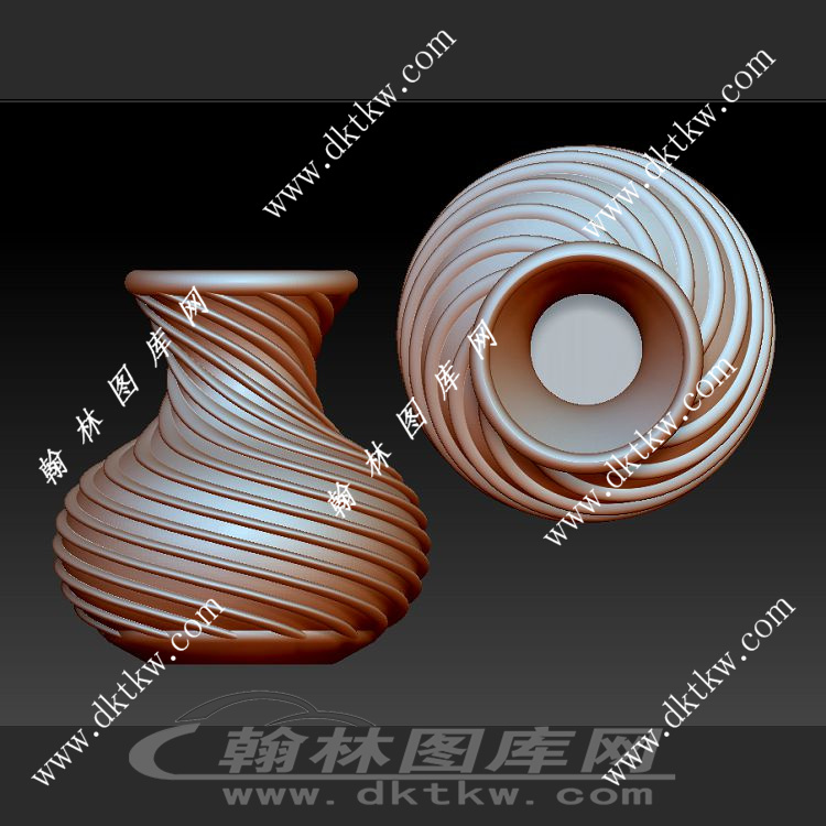 花瓶立体圆雕图（DWG-100）展示