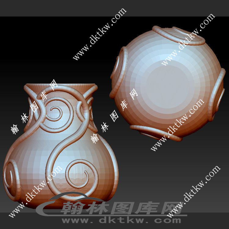花瓶立体圆雕图（SKT-352）展示
