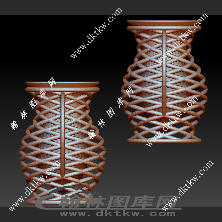 菱形花瓶立体圆雕图（SKT-759）展示
