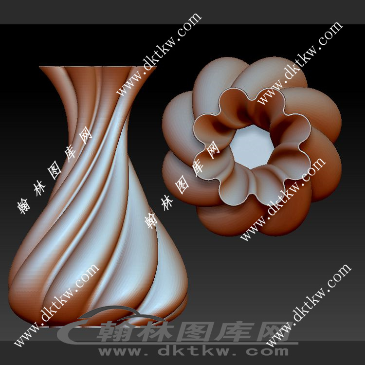 旋转艺术花瓶立体圆雕图（SKT-541）展示