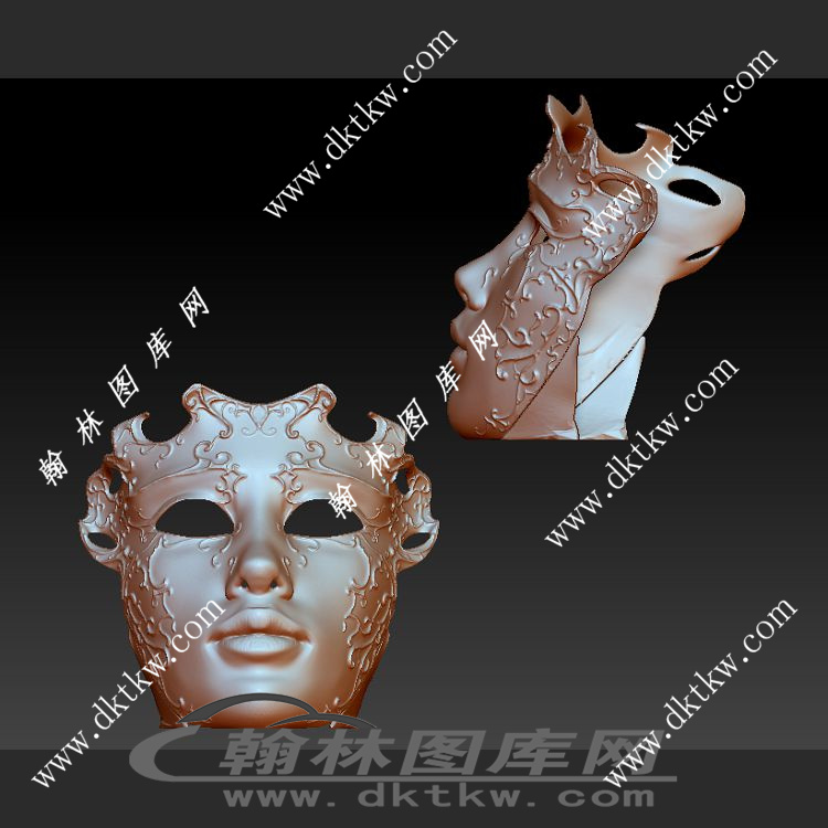 万圣节派对女面具立体圆雕图（SKT-653）展示