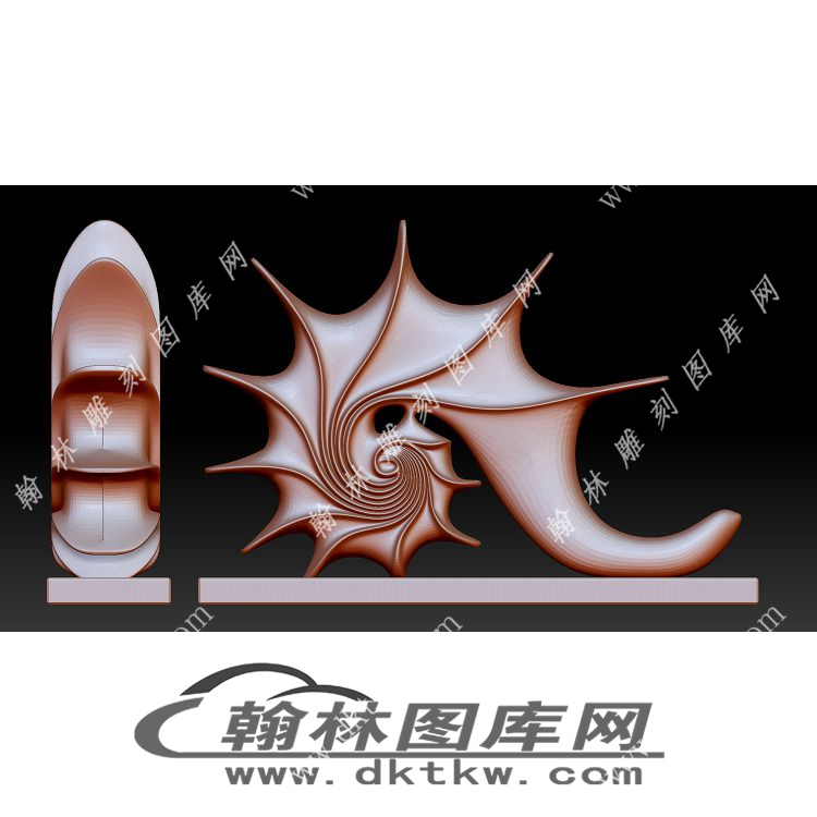贝壳海藻海螺海星立体圆雕图（YDS-763）展示