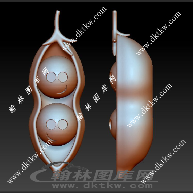 豌豆立体圆雕图（DWG-262）展示