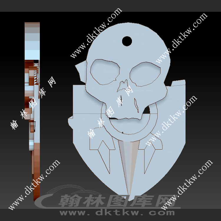 骷髅吉他拨片立体圆雕图（SKT-371）展示