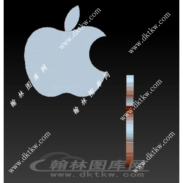 苹果标志立体圆雕图（RNG-209）展示
