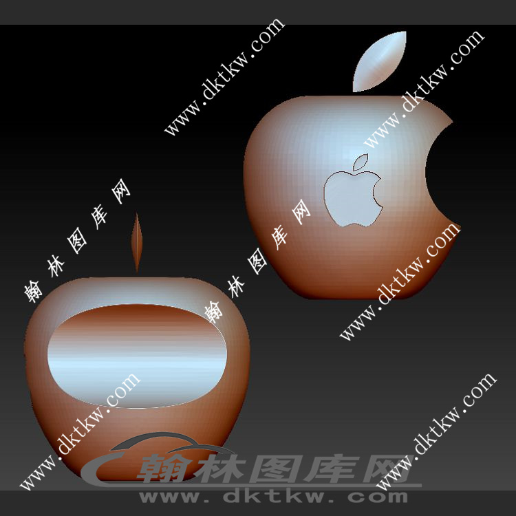 3D苹果徽标立体圆雕图（SKT-659）展示