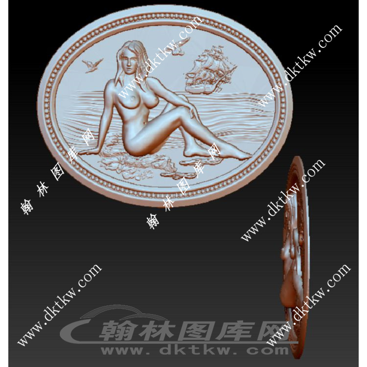 美女浮雕萝莉立体圆雕图（RNG-203）展示