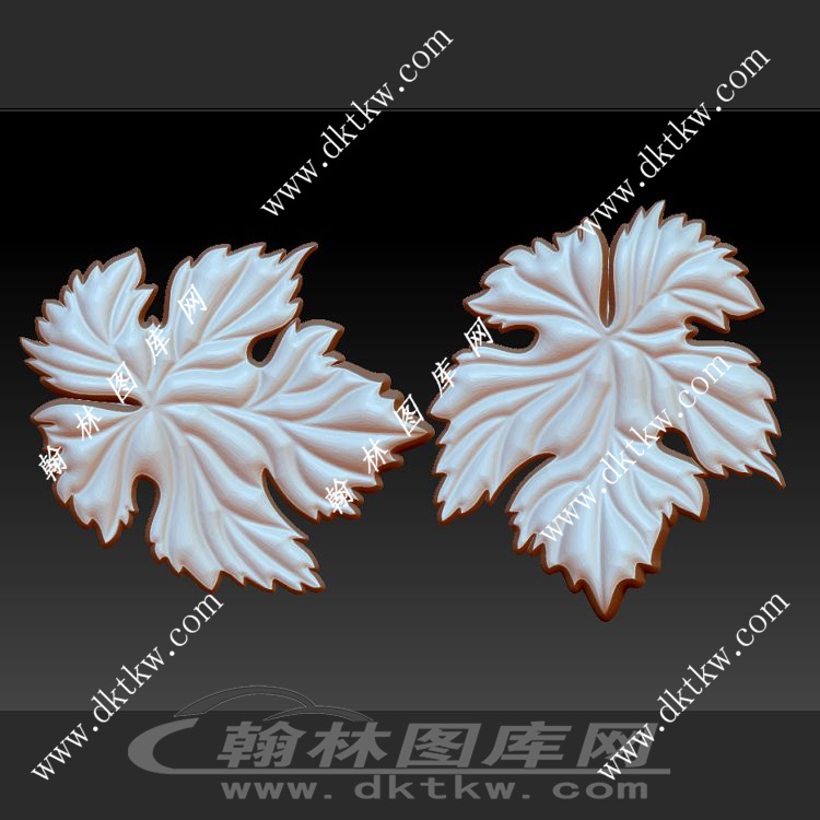 叶子立体圆雕图（DWG-272）展示
