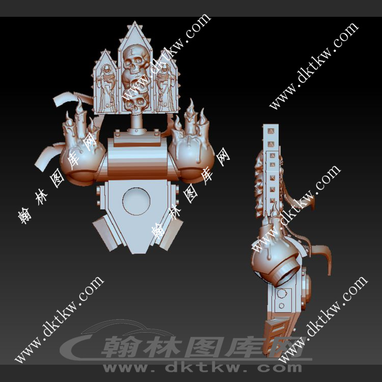 背包骷髅立体圆雕图（SKT-306）展示