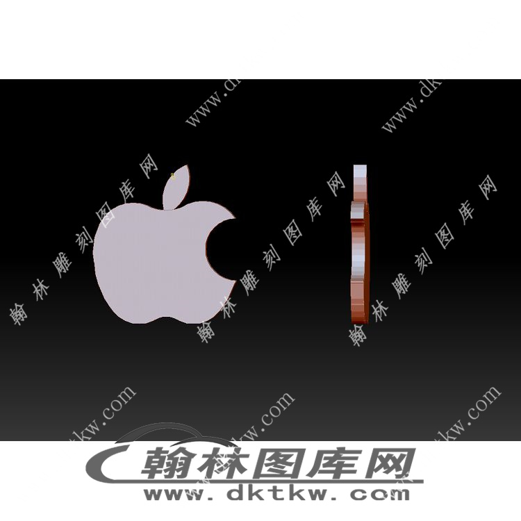 苹果logo立体圆雕图（YDS-840）展示