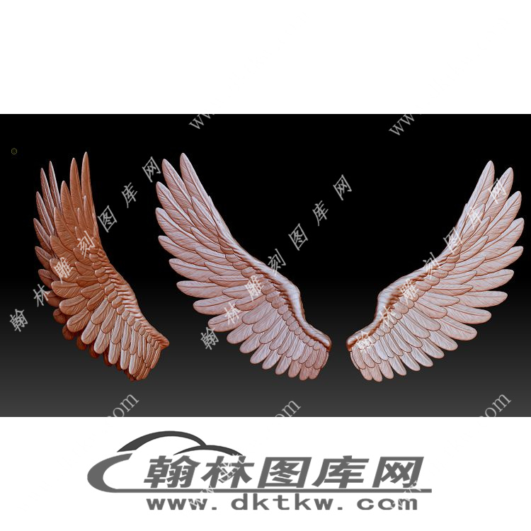 天使翅膀立体圆雕图（YDS-844）展示