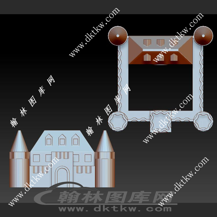 城堡立体圆雕图（SKT-676）展示