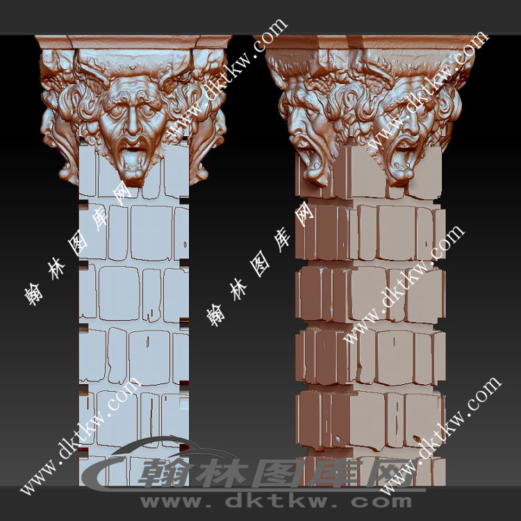 滴水嘴喷泉水柱立体圆雕图（SKT-036）展示