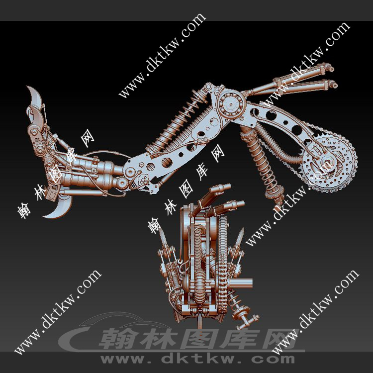 霸王龙机械腿立体圆雕图（SKT-296）展示