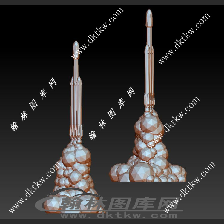 发射时的火箭立体圆雕图（SKT-328）展示