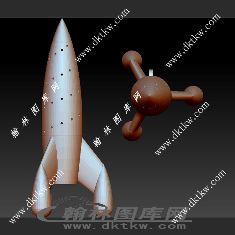 火箭装饰品立体圆雕图（SKT-727）展示