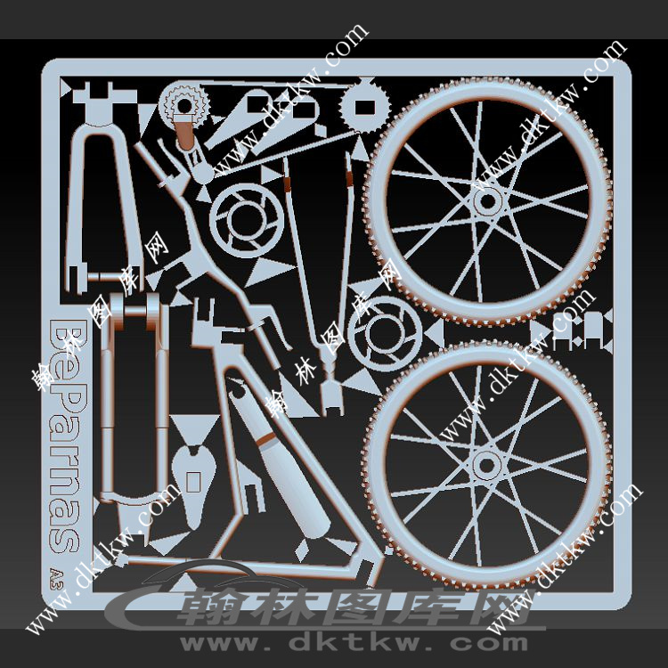 山地自行车立体圆雕图（SKT-427）展示
