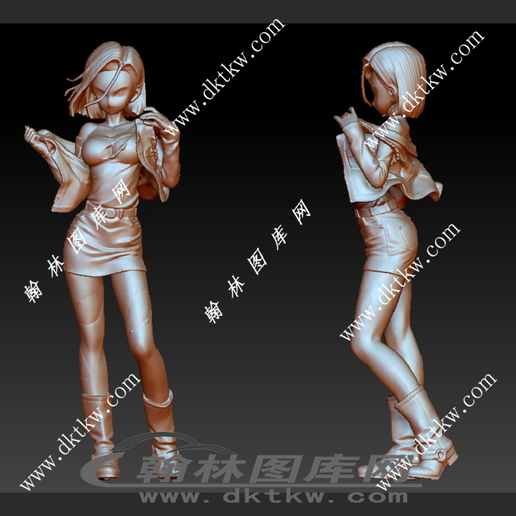 美女立体圆雕图（DWG-004）展示