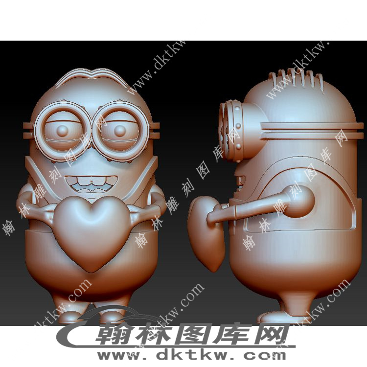 爱心小黄人立体圆雕图（YDS-618）展示