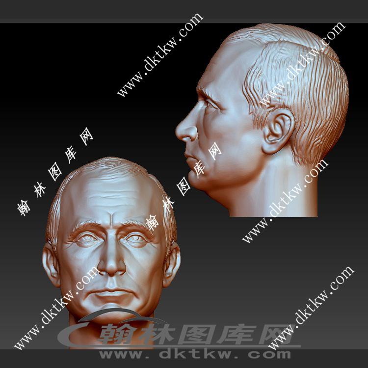 俄罗斯总统 普京 头像模型立体圆雕图（SKT-937）展示